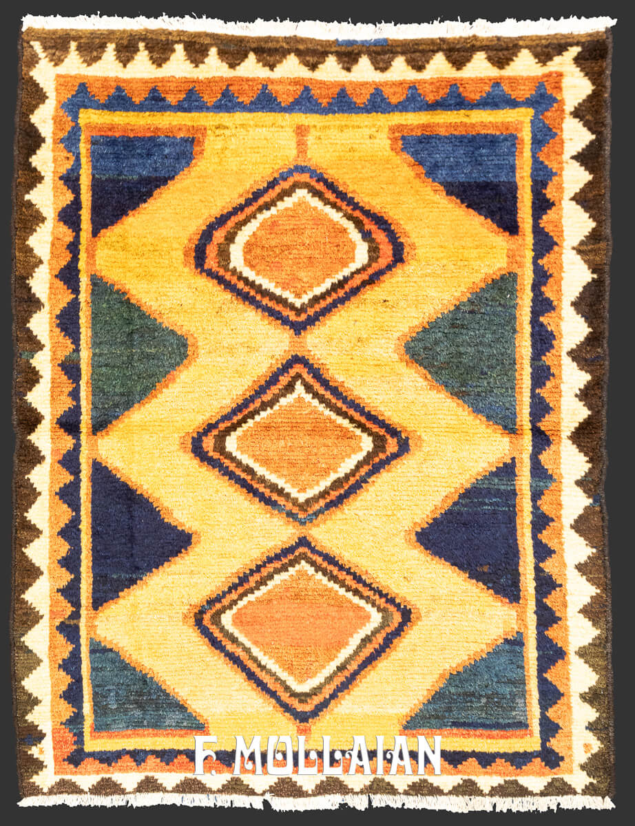 Gabbeh Rug Bakhtiari Geometric Design n°:132429